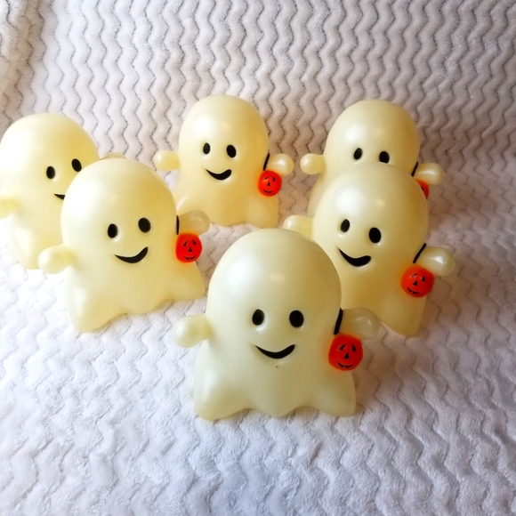 Vintage Blow Mold Halloween Mini Ghosts Lot of 6